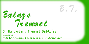 balazs tremmel business card